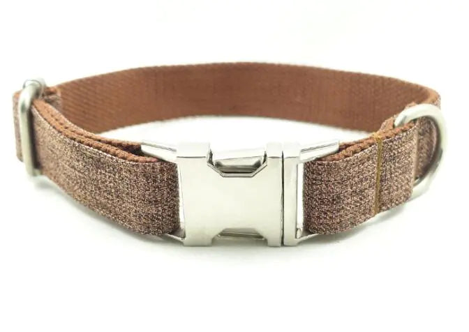 Brown Checkered Dog Collar by MUTTCO