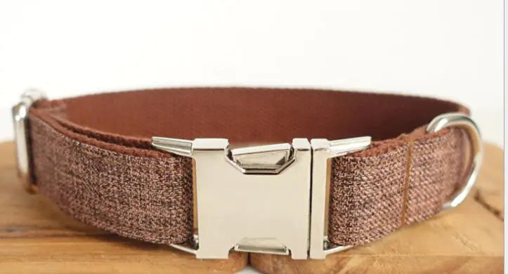 Brown Checkered Dog Collar by MUTTCO