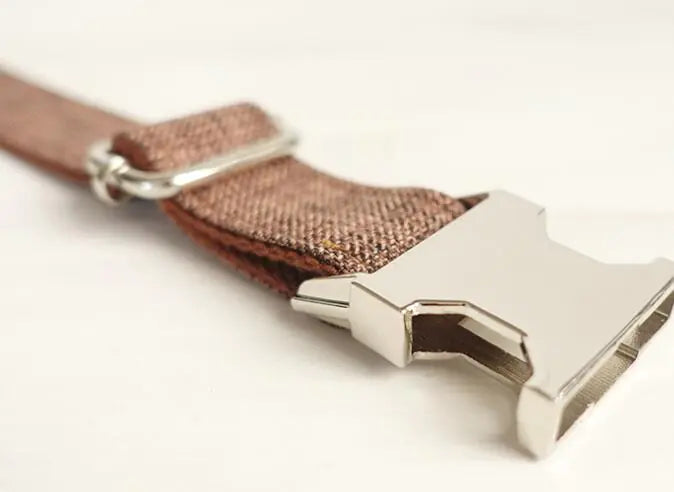 Brown Checkered Dog Collar by MUTTCO