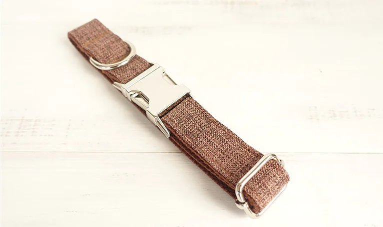Brown Checkered Dog Collar by MUTTCO